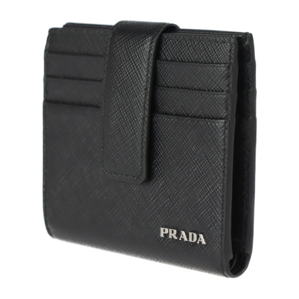 Prada Leather Bifold Saffiano Wallet Black